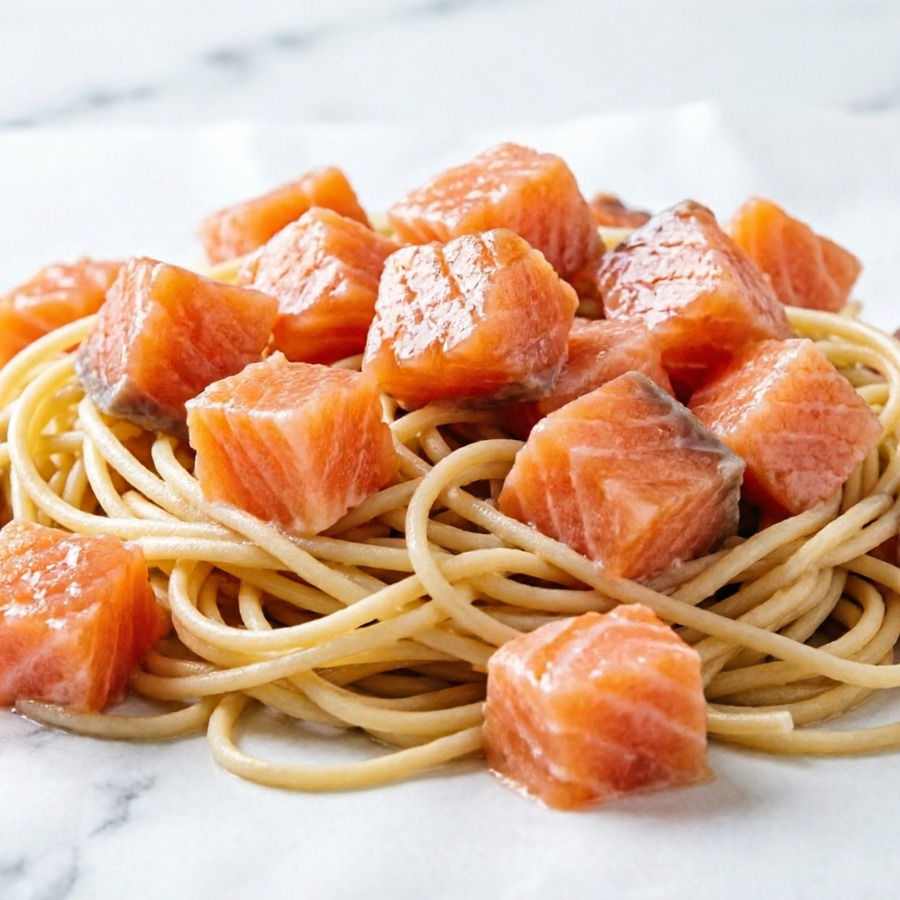 SALMON CUBED AND ANGAIL PASTA (9X13)